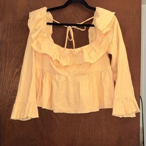 Free People Ruffle Yellow/Peach Top